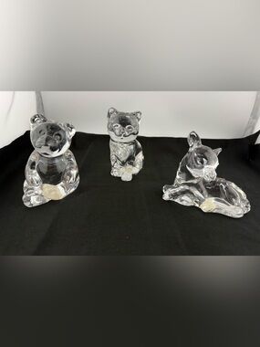 Vintage 24% lead crystal figurines “Princess House Pets" collection Set of 3